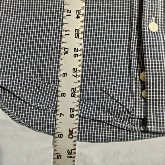 Old Navy Shirt Mens Size L Blue Check Long Sleeve Button Cotton - Picture 3 of 6